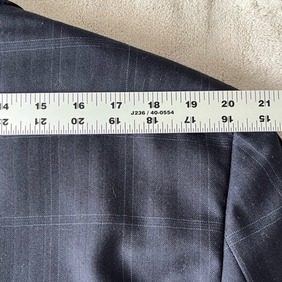 Brooks Brothers 346 Regent Fit Navy Windowpane Wool Blazer Sport Coat Jacket 48L - Picture 13 of 15